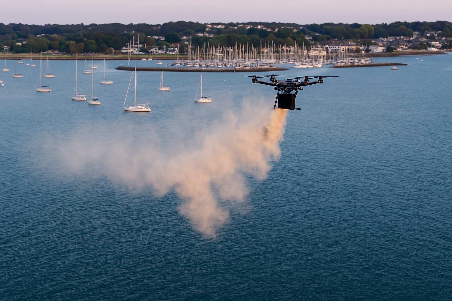 drones scattering ashes over the sea(1) drones scattering ashes over the sea