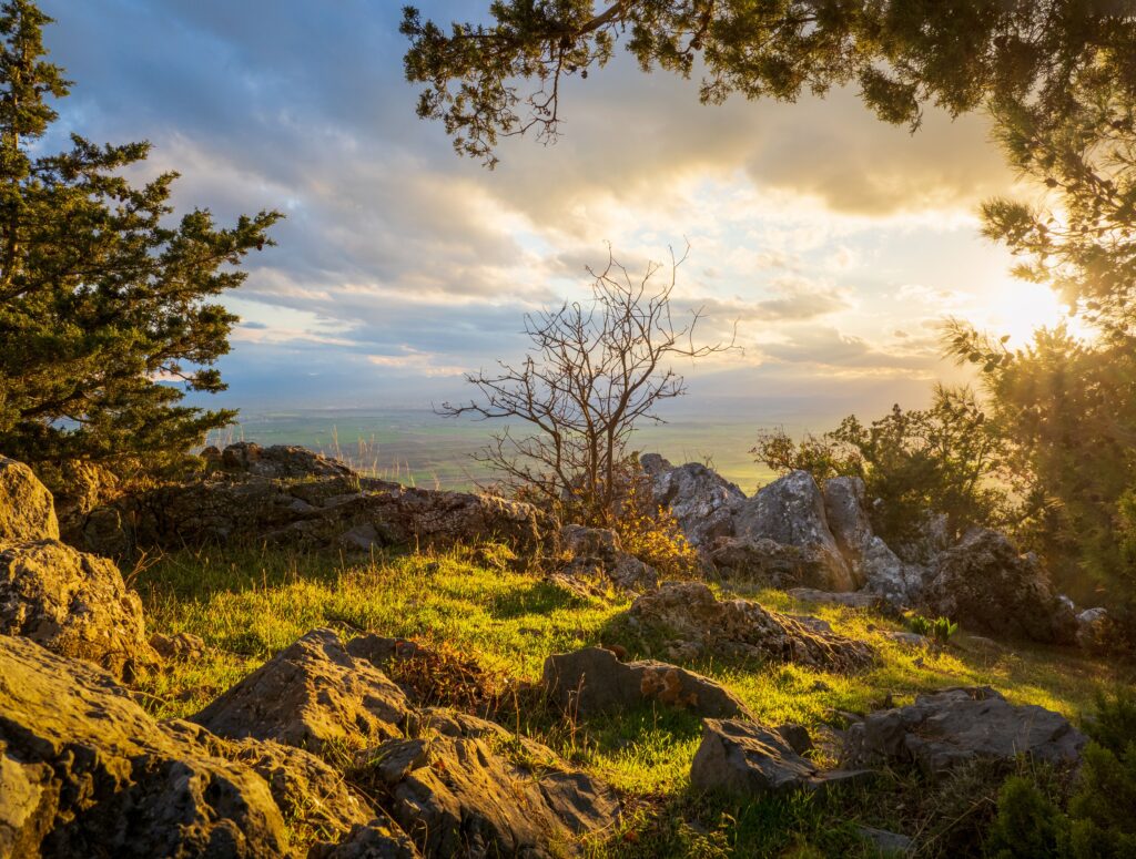 A view of the nature on a sunset in North Cyprus