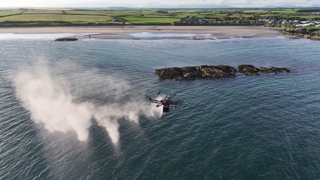 ScatteringashesbydroneaerialashesatAnglesey