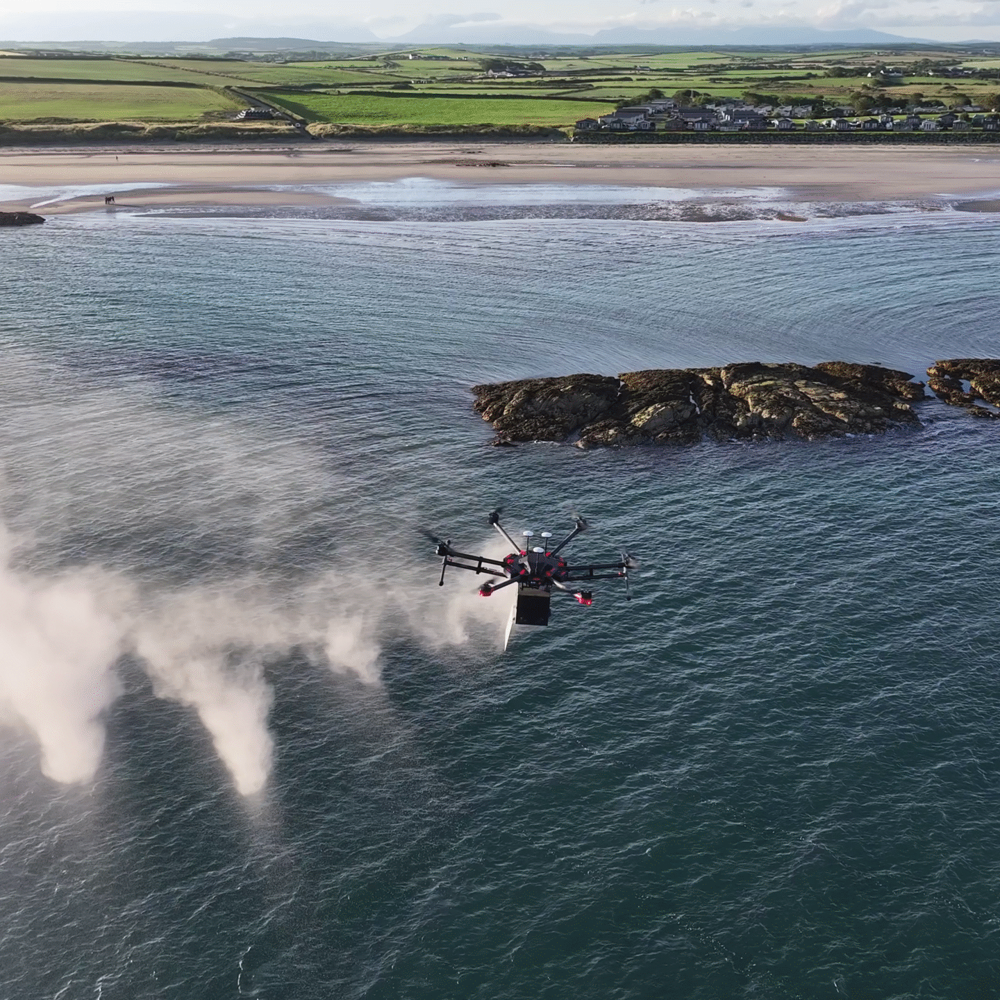 ScatteringashesbydroneaerialashesatAnglesey